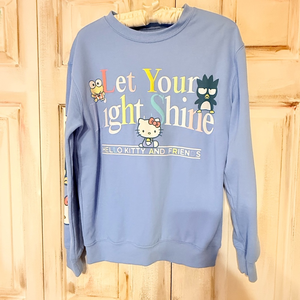 Sanrio Light Blue Unisex Sweatshirt with Hello Kitty and Friends